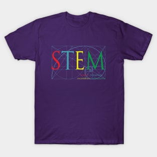 STEM with Golden Ratio, Science, Technology, Engineering, Mathematics T-Shirt